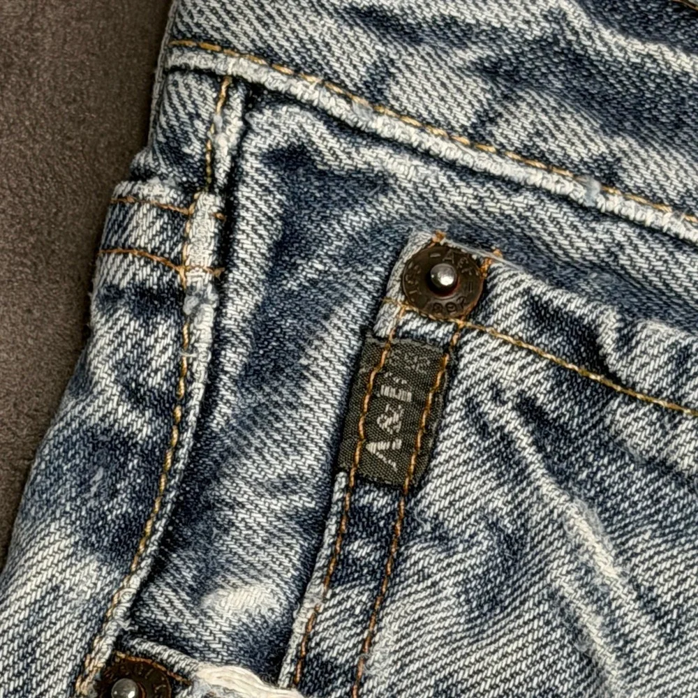 Abercrombie & Fitch Jeans Mens 31x30 Blue Light Wash Distressed Straight Leg Y2K